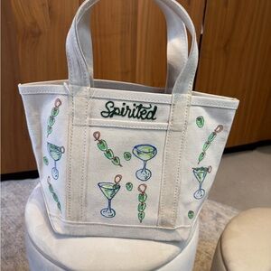 Hand painted Spirit White Canvas Tote Bag